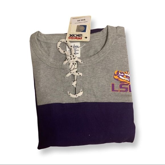 NWT Womens LSU Team Shirt with Draw String Collar   - Picture 4 of 15